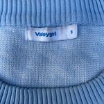 Valleygirl Baby Blue Houndstooth Crewneck Sweater Photo 3