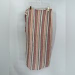 Free People  Aubrey Sarong Skirt Striped‎ Printed Wrap Tie Cotton Midi size 10 Photo 4