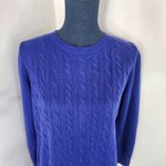 Talbots Royal Blue Crewneck Cableknit Sweater Photo 1