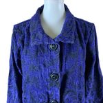 Habitat  Purple Black Textured Button Front Long Sleeve Casual Jacket Medium Photo 1