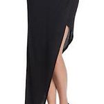 BCBGMAXAZRIA Mercer Jersey Ribbed Asymmetrical Wrap Skirt Black XXS Photo 0