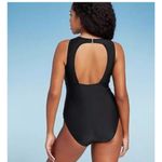 Shade & Shore  Women's High Neck Medium Coverage One Piece Swimsuit - Black 16 Photo 1