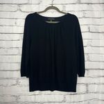 Banana Republic  Black Pleated Sweater Women’s Medium 3/4 Sleeve Pullover
Blouse Photo 5