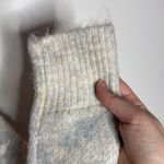 UpWest plush pastel leopard curved hem Crewneck chunky knit Sweater size S Gray Photo 5