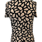 Anne Klein Mock Neck Short Sleeve Leaf Print Blouse XS Photo 0