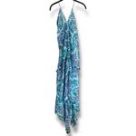 Charlie Paige Resort Dress Blue Purple White Paisley Fringe Sheer NEW One Size Photo 2