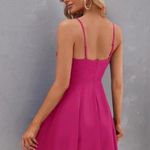 SheIn Bright Pink Barbie Surplice Neck Tank Top Summer Mini Dress Size Small Photo 1