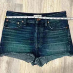 Madewell  The Dad Jean Shorts Cutoff Dark Wash Denim High Rise Button Fly Size 27 Photo 9
