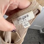 Umgee Sz L  NWOT Tan Baby Doll Mixed Media Crewneck Photo 6