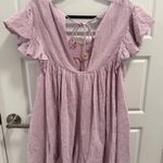 Olivaceous Flutter Sleeve Embroidered Romper Photo 5