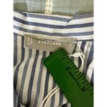 Everlane New Blue White Stripe Button Front Crop 100% Cotton Pajama Top Small Photo 4