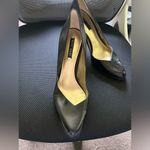 Nine West  Black Leather Heels with Pointed Toe Photo 1