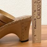 Frye Boots Charlotte Flower Tan Leather Heeled Mules Slip On Size 8M Photo 8