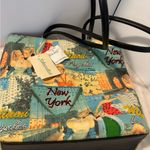 NWT Cloth Shoulder Bag Purse Beaded New York Miami Los Angeles Travel Theme Photo 1