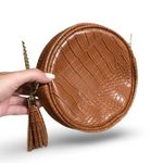 Crossbody Purse for Women Small Round Crossbody Bags Shoulder Handbags Brown Photo 2