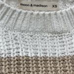 Anthropologie Moon & Madison XS sweater cropped, beige tan rust striped White Photo 4