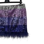 Lovers + Friends  Sirena Skirt in Purple Multi Sequin size Medium Mini Feathers Photo 7