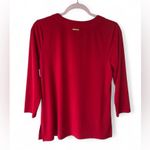 Michael Kors Stretch Red Blouse with Gold Eyelets 3/4 Sleeve Size S Photo 1