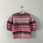 Banjanan Celeste Multi Weave Crochet Short Sleeve Cardigan Sweater Purple Size M Photo 5