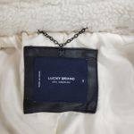 Lucky Brand Teddy Shacket Size S White Black Buttons Pockets Faux Sherpa Fleece Photo 8