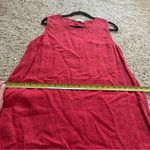 Terzo Millennio Shift Dress Red 100% Linen Pull Over Eyelet Made in Italy Sz L Size L Photo 6
