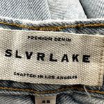 SLVRLAKE London Crop Jeans High Rise Straight Leg Distressed Broken Dreams 25x27 Blue Size 25 Photo 2