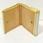 Coach  Womens Wallet Bifold Button Shut Small Off White Yellow Leather #0817 Photo 1