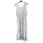 Something Navy Women's Floral Maxi Dress Cream Blue Size XL Sleeveless Tiered Photo 3