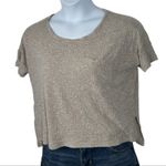 American Eagle Ribbed Oversized Tan Boxy Pocket T-Shirt Size Small Photo 4