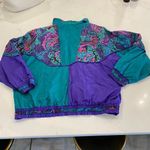 Vintage 1980s J Gallery Purple and Green Light Jacket‎ Size Medium Photo 1