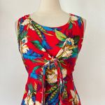 Style My Way Vintage Red and Green Tie Front Mini Dress Photo 6