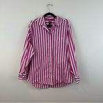 Gap  100% Organic Cotton Button-Back Big Shirt Pink and White Medium Tall Photo 2