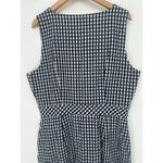 J.CREW Seersucker Navy Blue White Gingham Plaid Button Front Sheath Dress Size 8 Photo 4