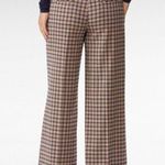 Cato Tan Coffee Plaid High Rise Wide Leg Trouser Pants Size 14 Photo 0