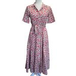 J.Crew  Liberty Danjo Floral Belted Shirt Dress (2) 100% Cotton Midi Slip Lined Photo 1