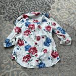 A Byer A. Byer Sheer Floral Button Down Top White Medium Photo 3