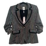 NEW NWT Cinq A Sept Khloe Mikka Tweed Blazer Jacket Black Multi Rainbow Size 4 Photo 3