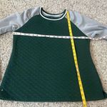 Antigua Quilted Long Sleeve Crew Neck Sweatshirt Gray Green Women’s Large Photo 3