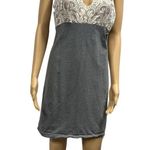 Lace Tee Cotton Chemise Sleeveless Nightgown PJ Nightgown Gray and Cream Medium Photo 1
