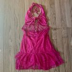 Pink Lace Mini Lingerie Dress with Ruffle Size L Photo 2