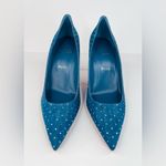 Christian Louboutin Kate Plum Strass 85mm Crystal Blue Denim Pumps Size EU 41.5 Photo 4