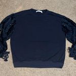 See By Chloe Navy Broderie Anglaise Sweatshirt Ultramarine Navy Blue Small Photo 3