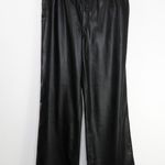 ZARA Blogger Favorite Black Faux Leather Straight Leg Pants Large Photo 3