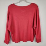 Anthropologie Waffle Top Coral Watermelon V-Neck Dolman Sleeve Shirt Blouse Sz S Photo 2