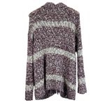 Lane Bryant Cardigan Size 18/20 Cozy Burgundy White Striped Cotton Button-Front Photo 5