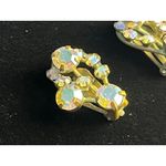 VTG Aurora Borealis Rhinestone Clip On Earrings Made In Austria Coquette Silver Photo 4
