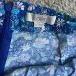 Loft  Floral Blue Ruffle Mini Skirt Linen Blend Casual Summer 12 Photo 3