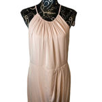 Shona joy Halter Neck Sleeveless Tulip Hem Blush Pink Midi Dress Party Cocktail Photo 4