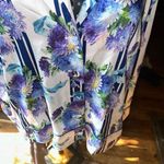 J Crew vintage blue floral stripe pajama style silky top Blue Size 2X Photo 3