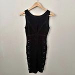 Bebe  | Y2K Bandaid Bandage Bodycon Black Dress Sleeveless Tank | Size XS Photo 2